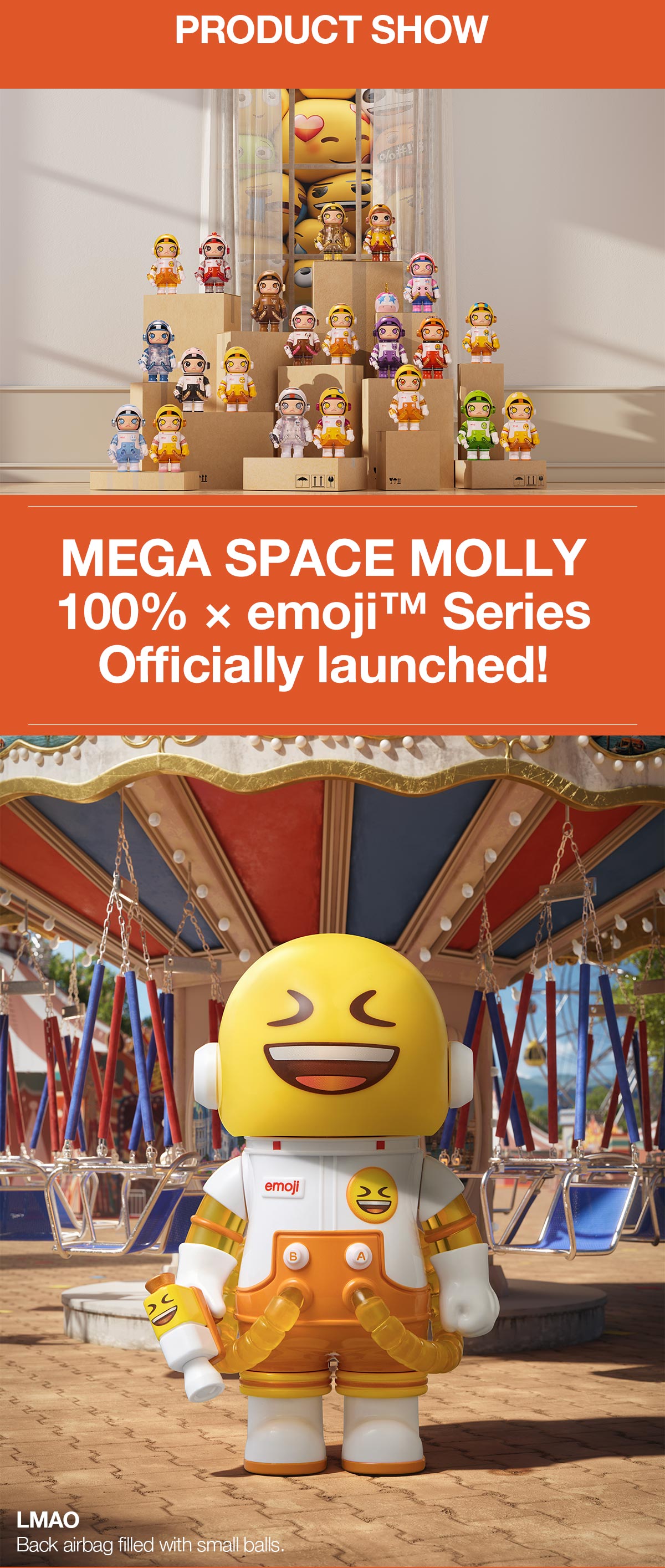 MEGA SPACE MOLLY 100% × Emoji™ Series