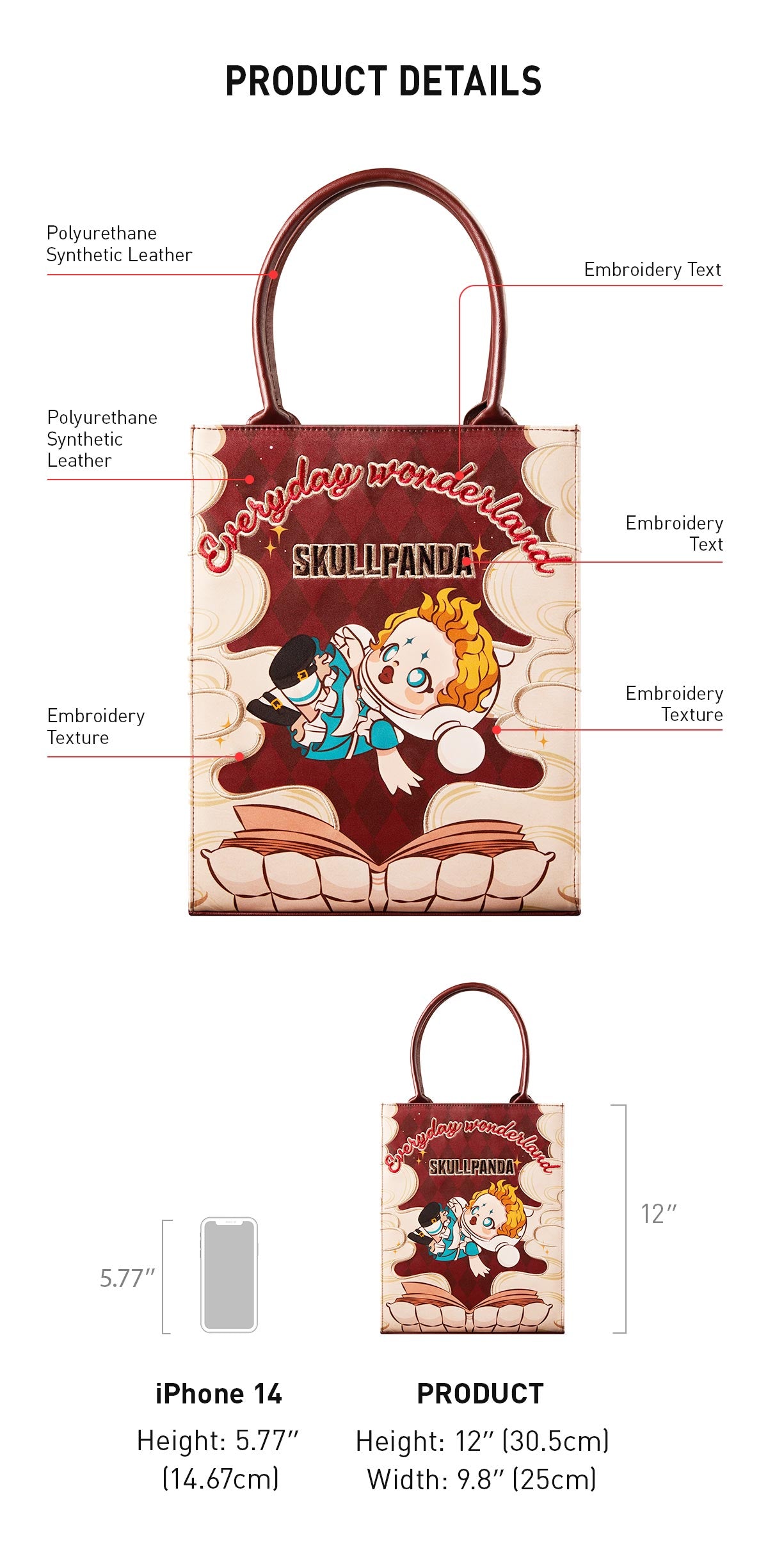  SKULLPANDA Everyday Wonderland Series-Tote Bag
