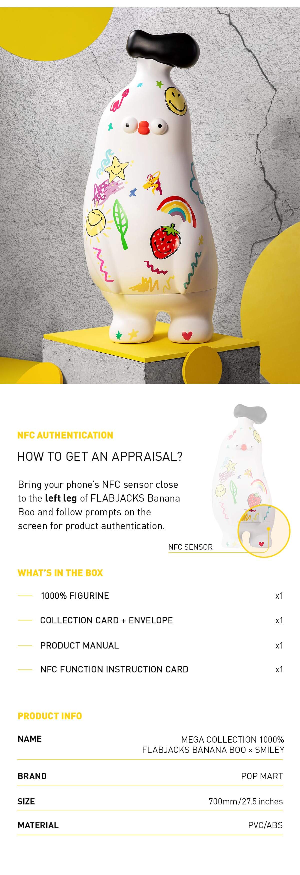  MEGA COLLECTION 1000% FLABJACKS Banana Boo × Smiley