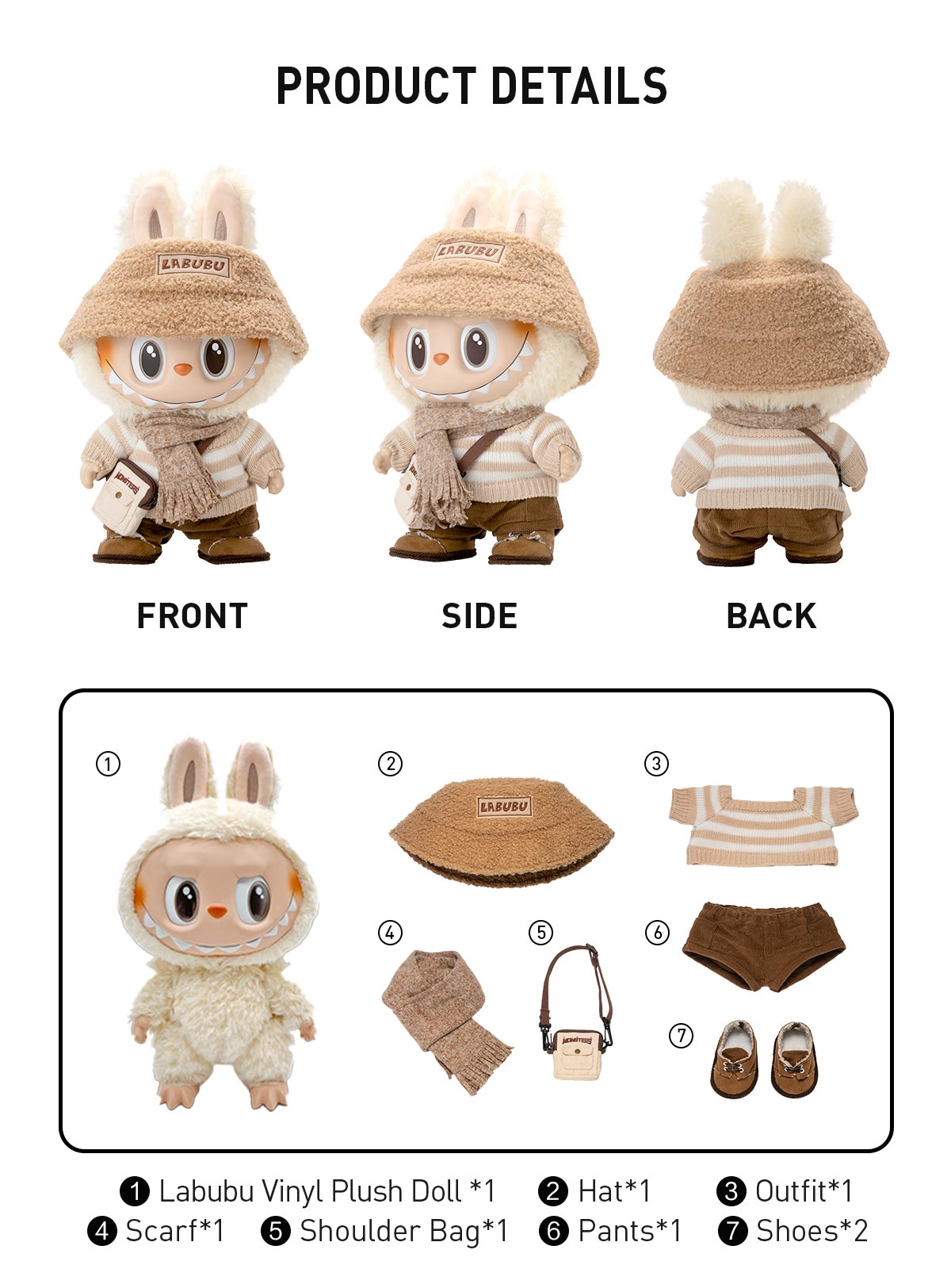  THE MONSTERS - DRESS BE LATTE Vinyl Plush Doll