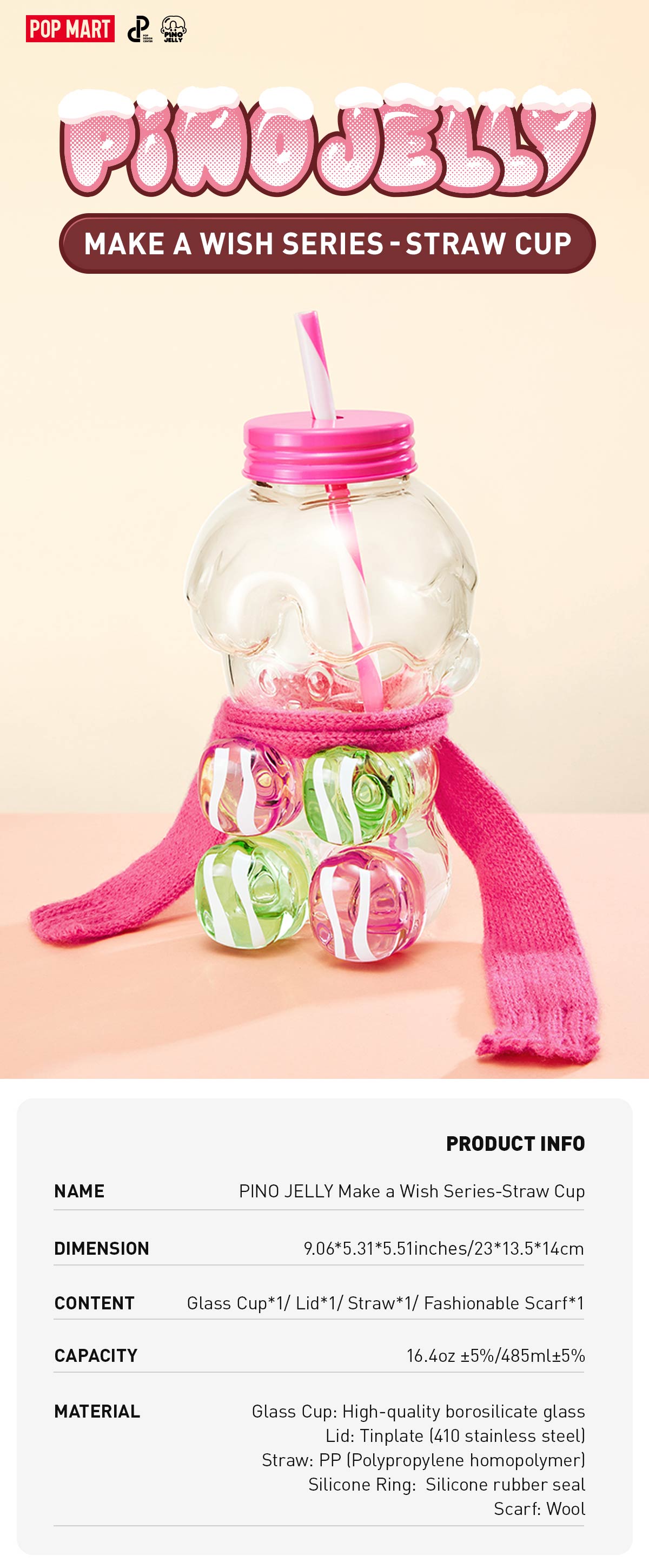  PINO JELLY Make A Wish Series-Straw Cup