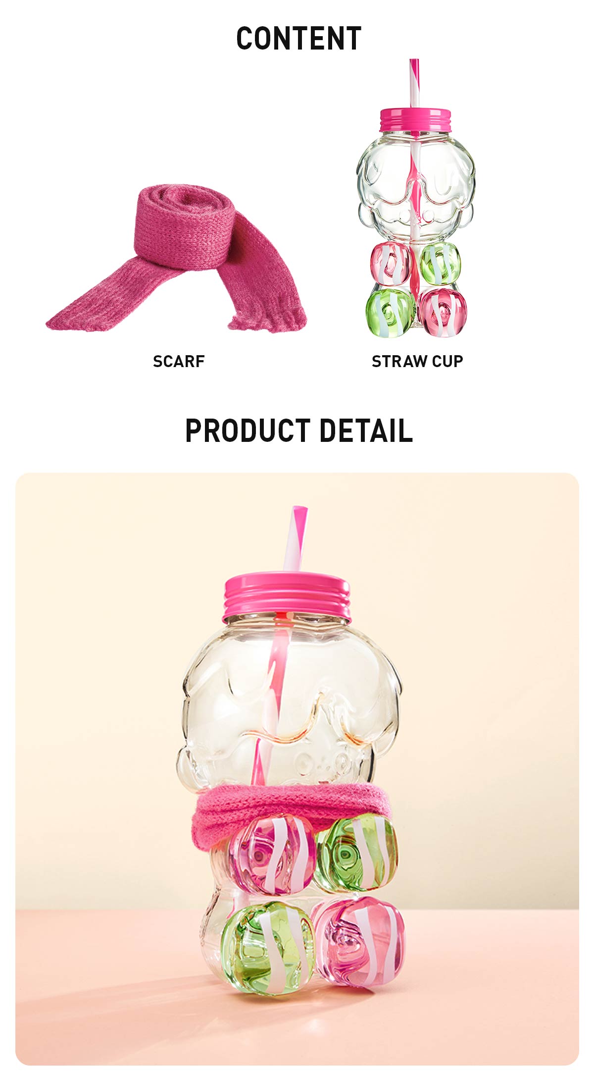  PINO JELLY Make A Wish Series-Straw Cup
