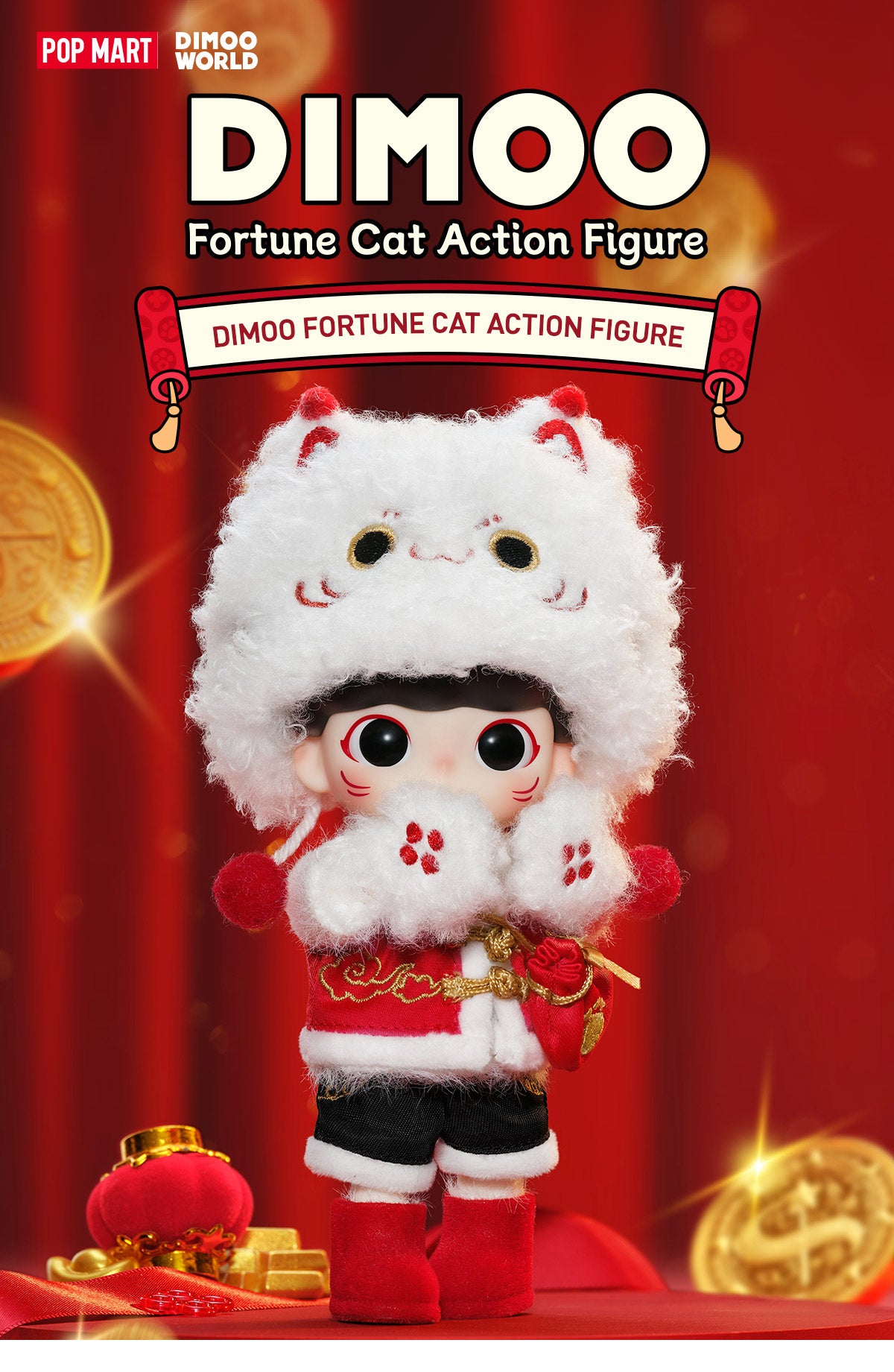  DIMOO Fortune Cat Action Figure