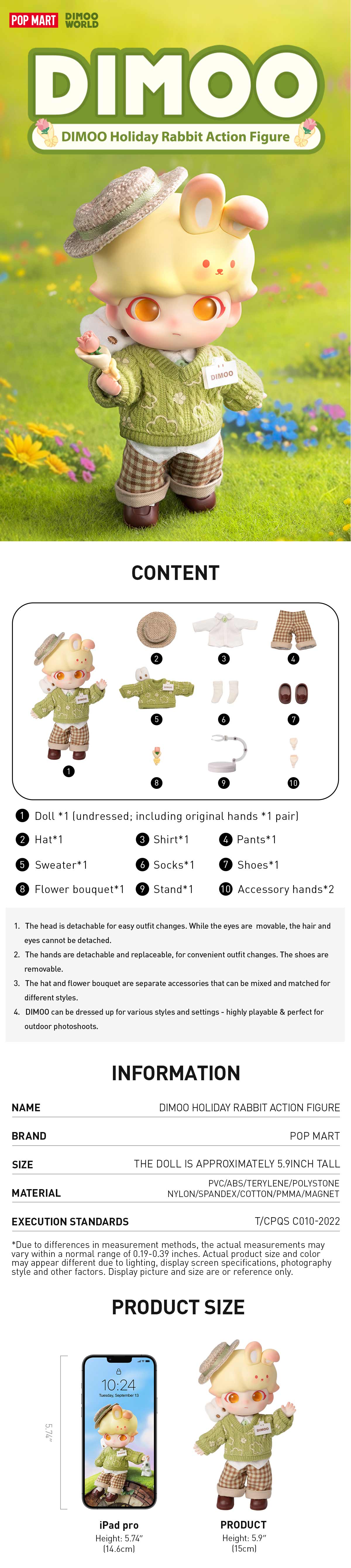  DIMOO Holiday Rabbit Action Figure