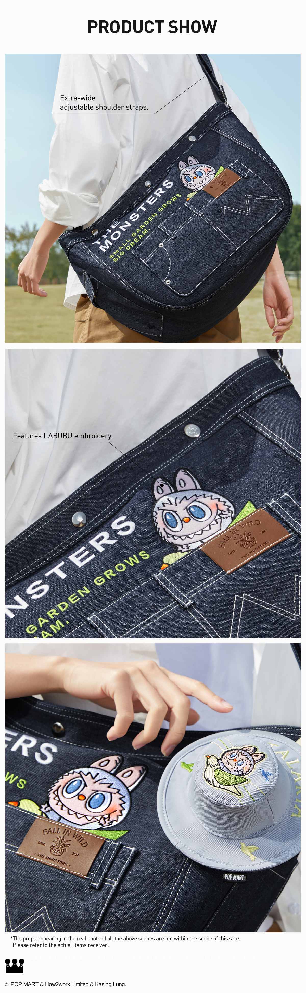  THE MONSTERS FALL IN WILD SERIES-Denim Messenger Bag