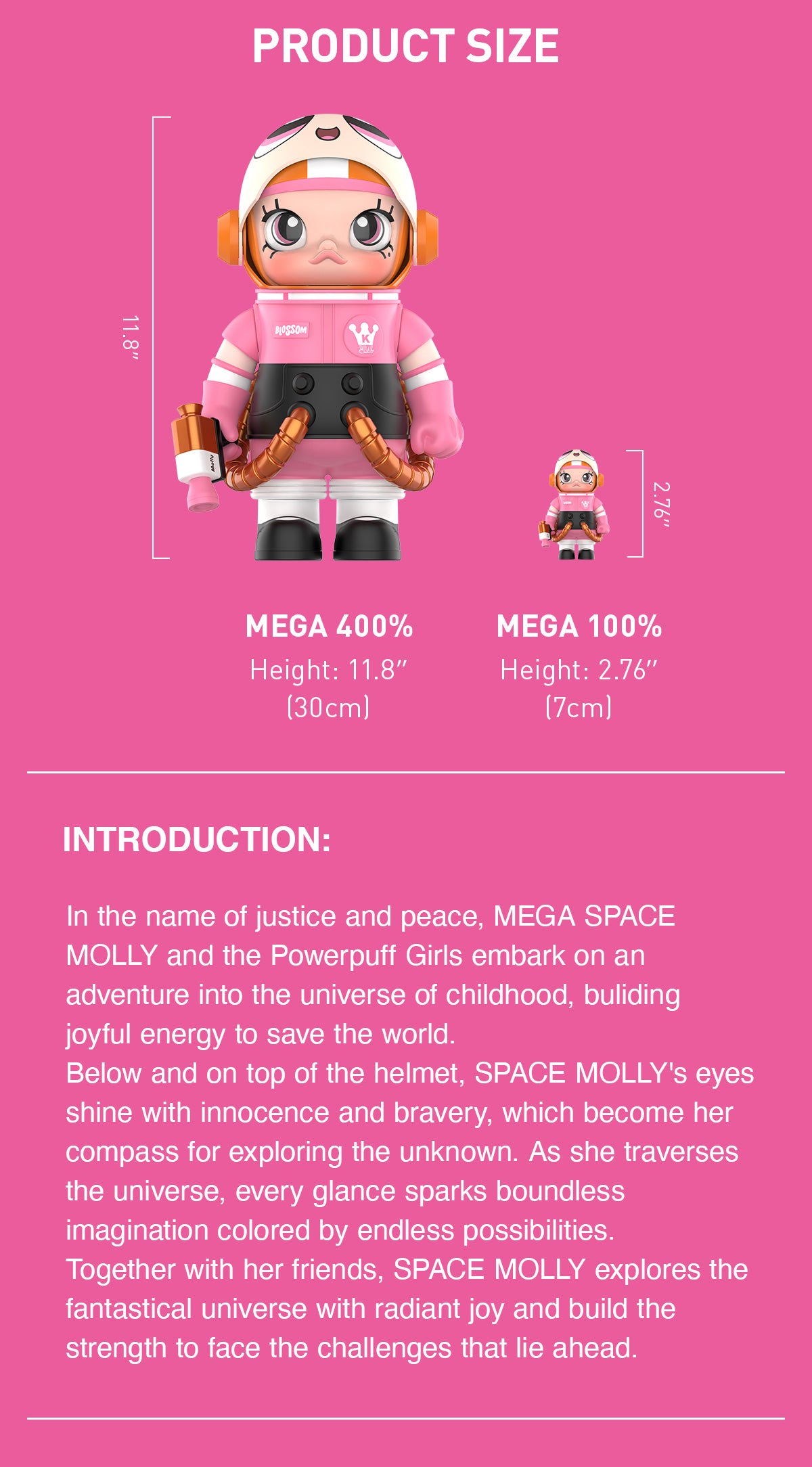  MEGA SPACE MOLLY 400%+100% THE POWERPUFF GIRLS-Blossom