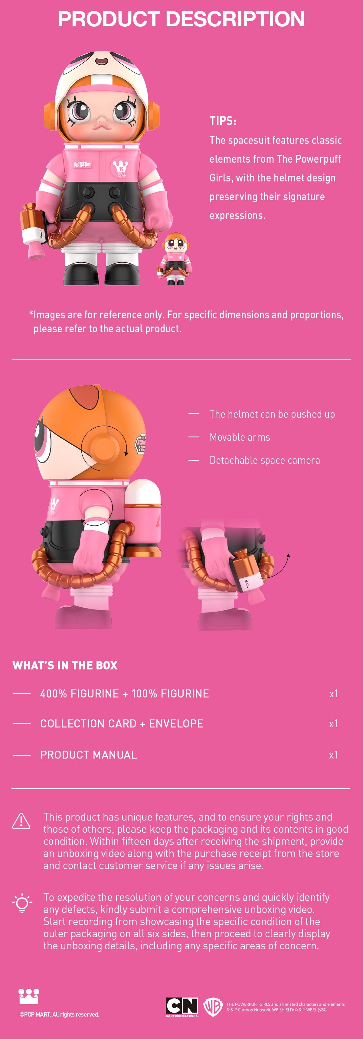  MEGA SPACE MOLLY 400%+100% THE POWERPUFF GIRLS-Blossom