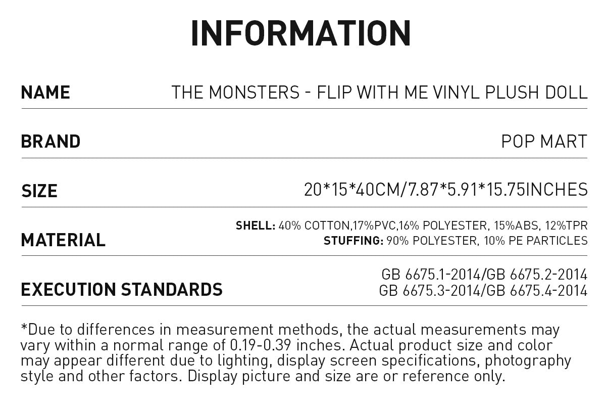  THE MONSTERS - FLIP WITH ME Vinyl Plush Doll
