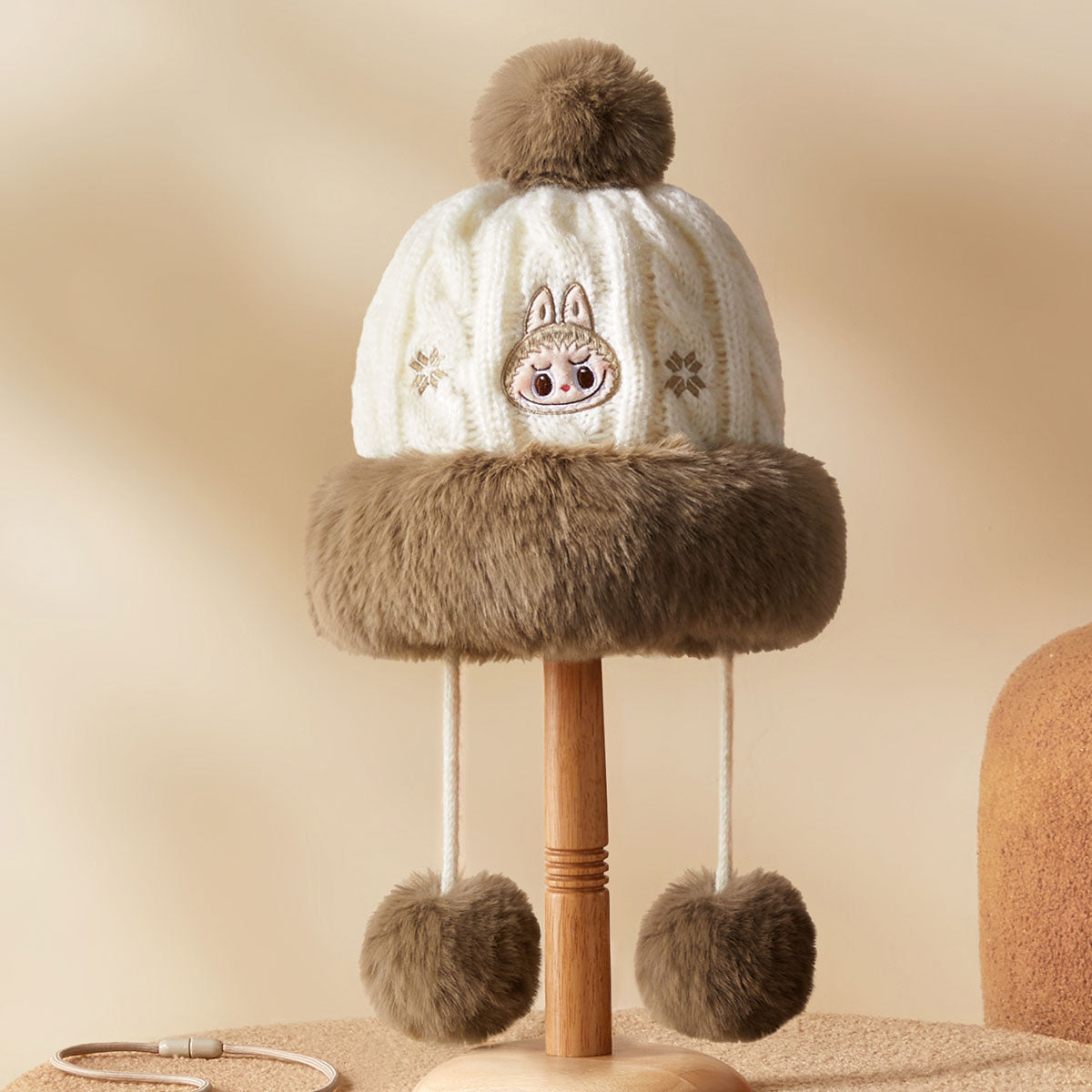  Warm Fluffy Holiday Series- LABUBU Plush Hat