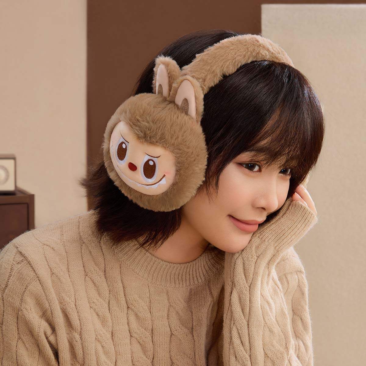  Warm Fluffy Holiday Series- LABUBU Plush Earmuffs
