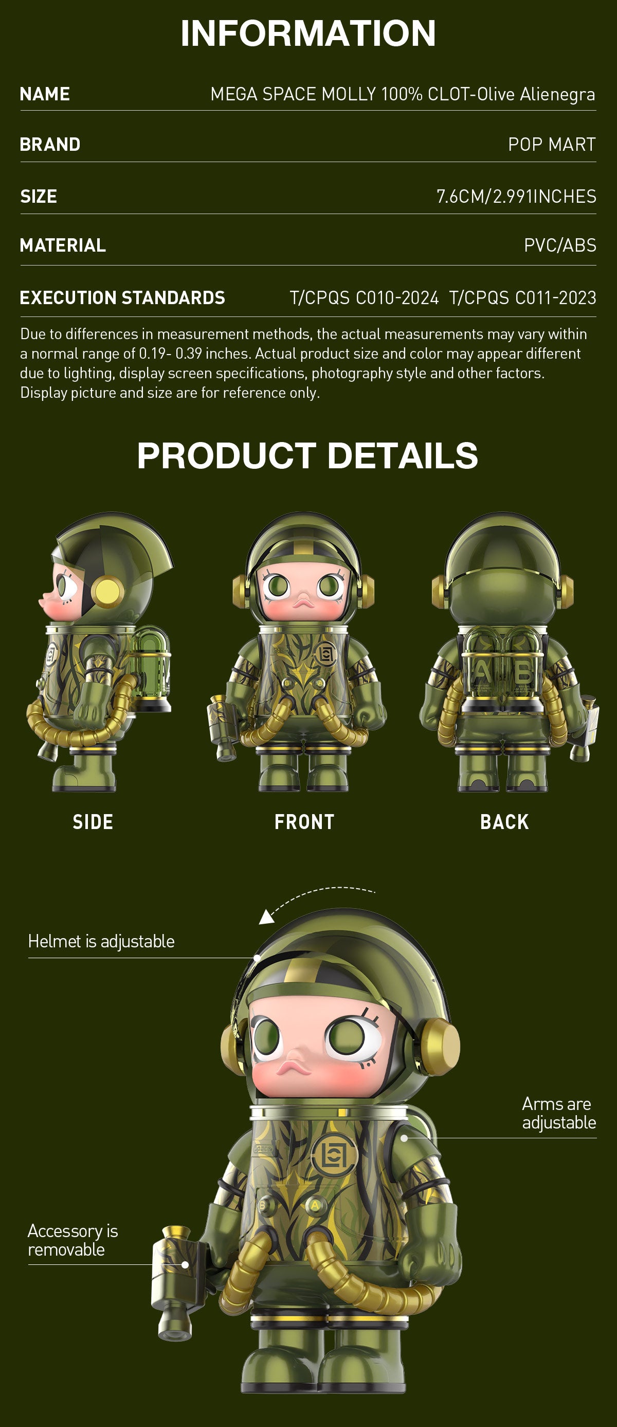  MEGA SPACE MOLLY 100% CLOT-Olive Alienegra
