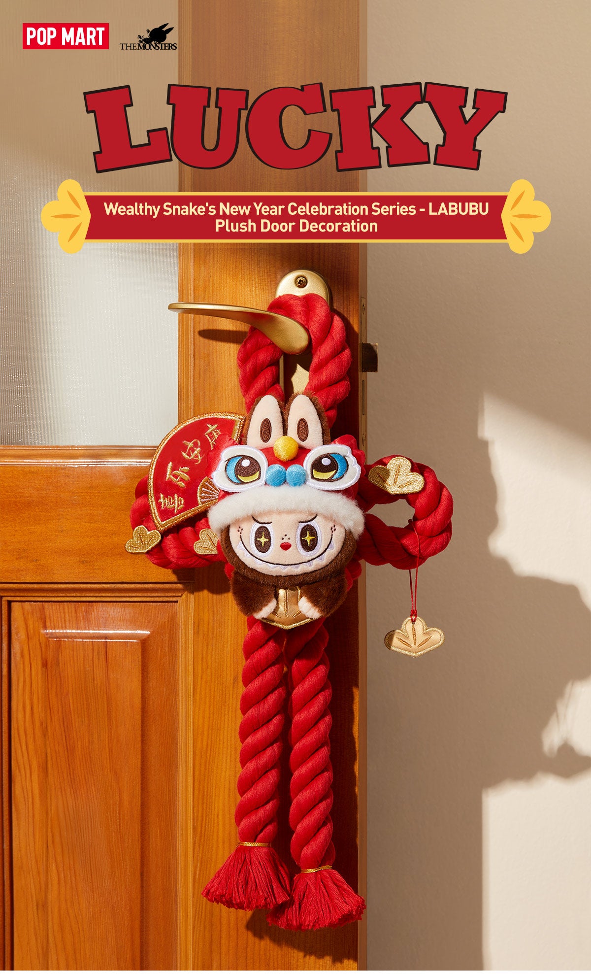  Wealthy Snake's New Year Celebration Series-LABUBU Plush Door Decoration