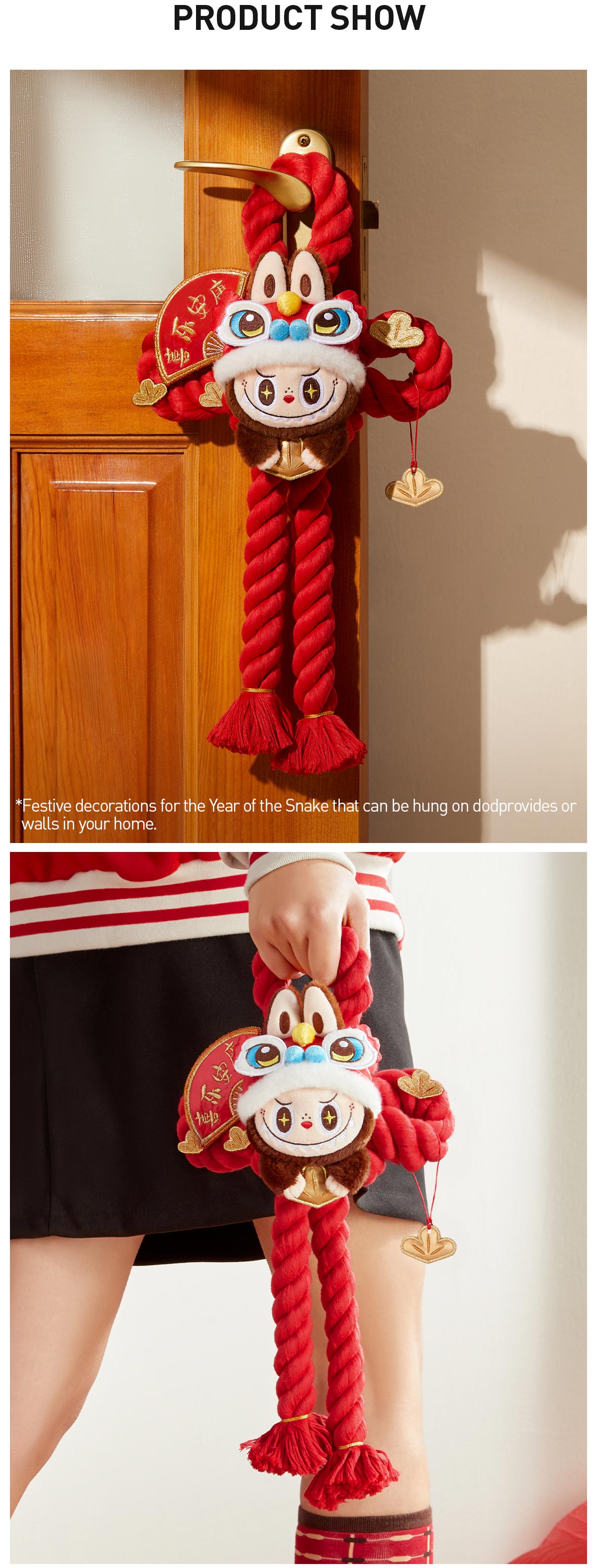  Wealthy Snake's New Year Celebration Series-LABUBU Plush Door Decoration
