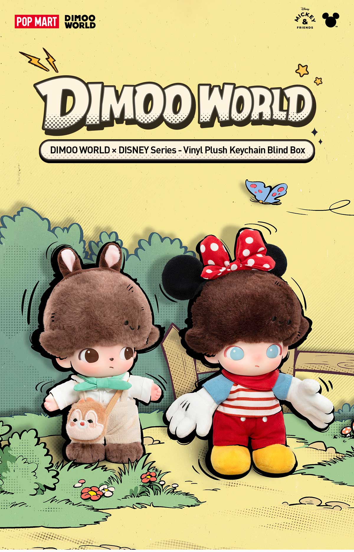  DIMOO WORLD × DISNEY Series-Vinyl Plush Keychain Blind Box