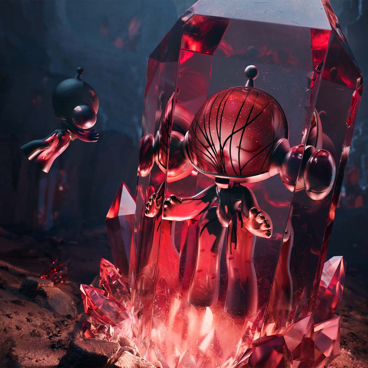  MEGA α SKULLPANDA 400% Red Crystal