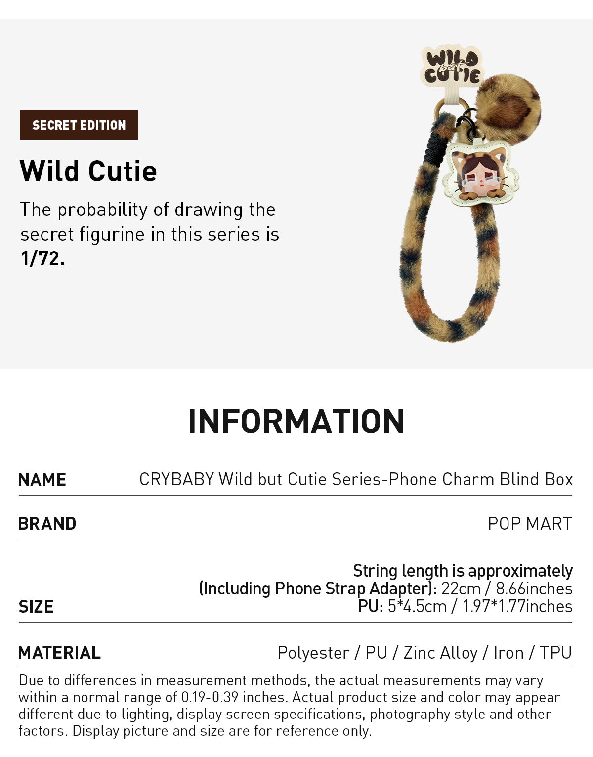  CRYBABY Wild But Cutie Series-Phone Charm Blind Box