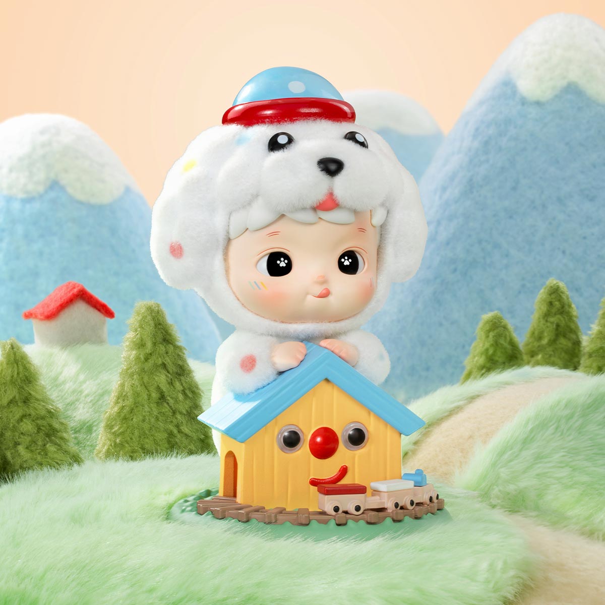  HACIPUPU Fluffy Puppy Figure