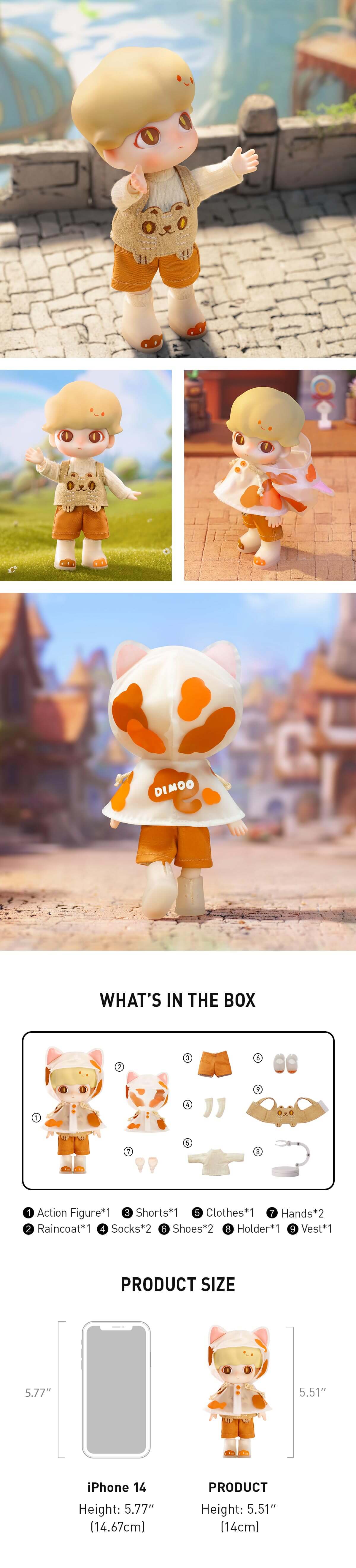  DIMOO Raincoat Cat Action Figure