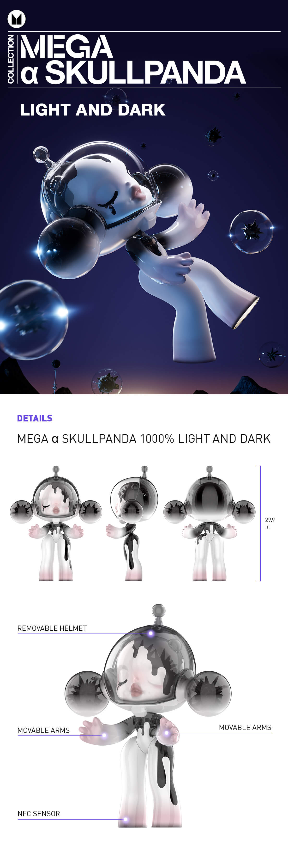 MEGA COLLECTION 1000% α SKULLPANDA Between Light And Dark