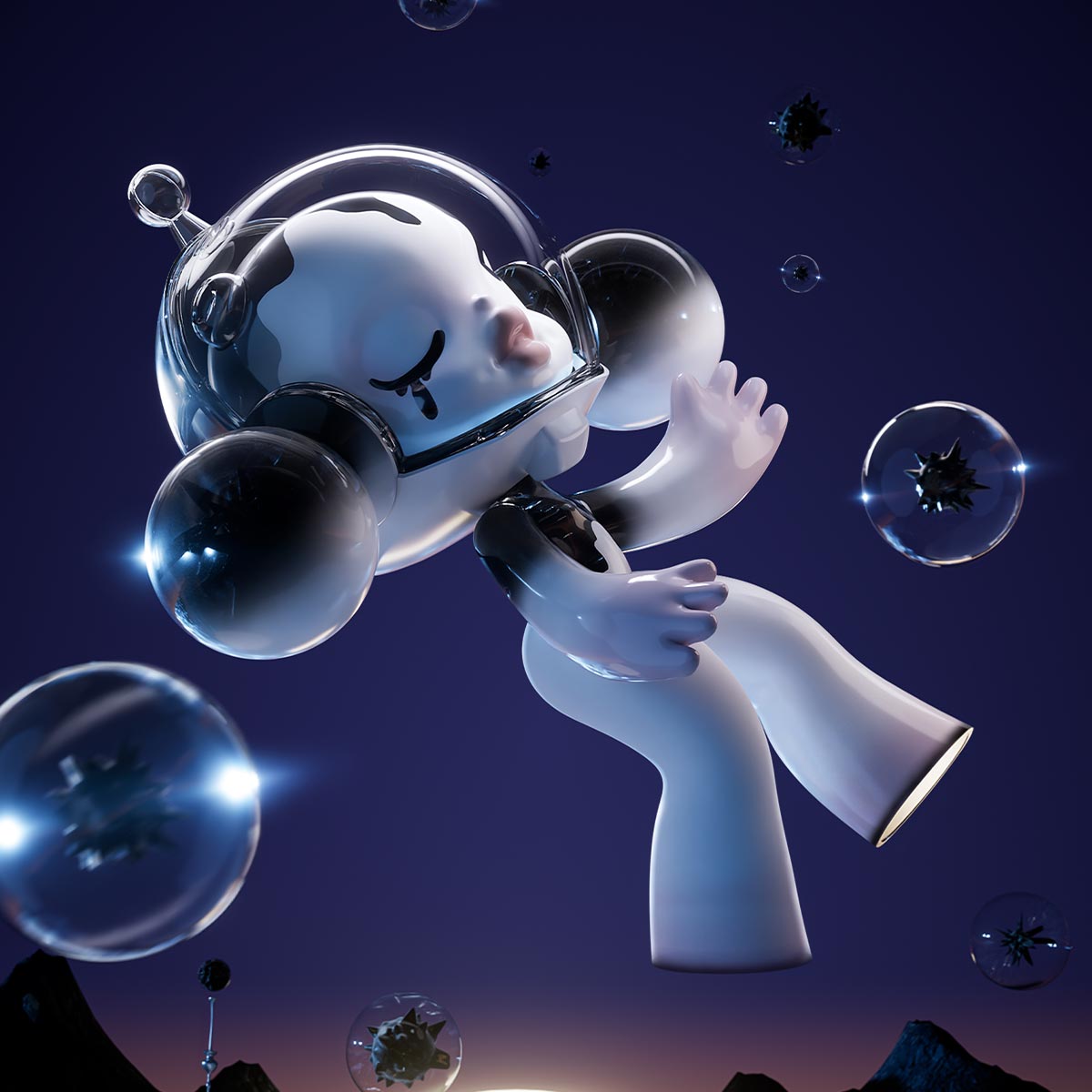  MEGA COLLECTION 1000% α SKULLPANDA Between Light And Dark